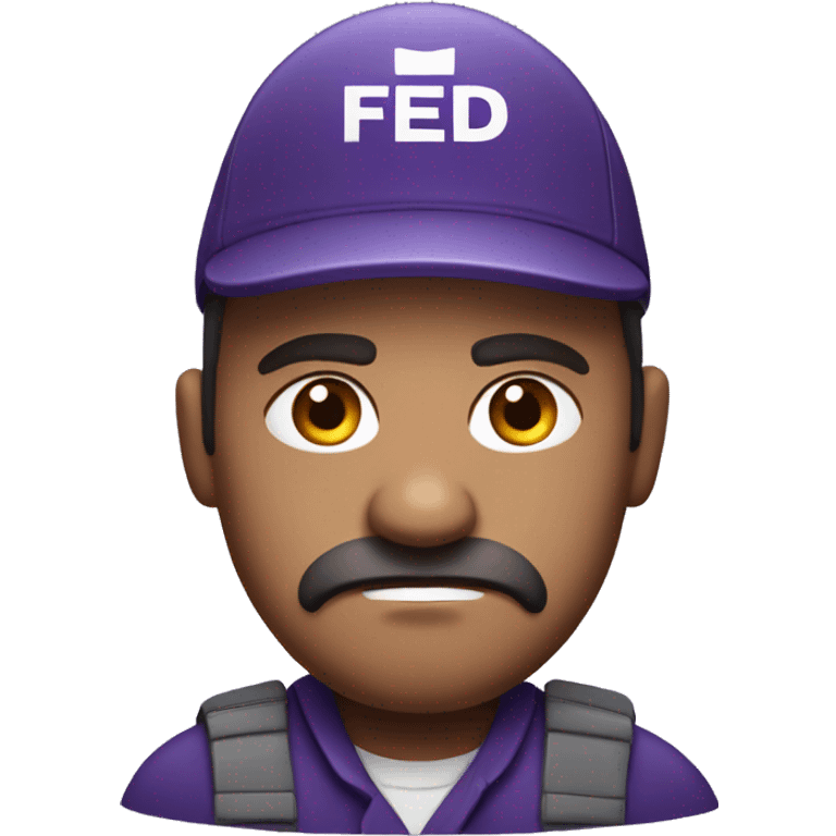 Grumpy FedEx driver emoji