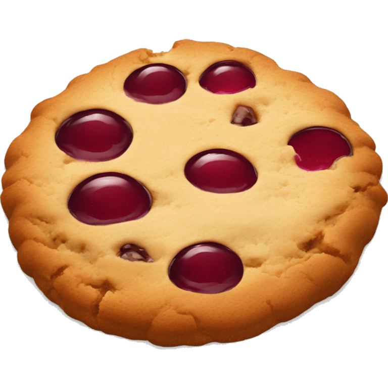 Cookie with jam spread on perfect circle emoji