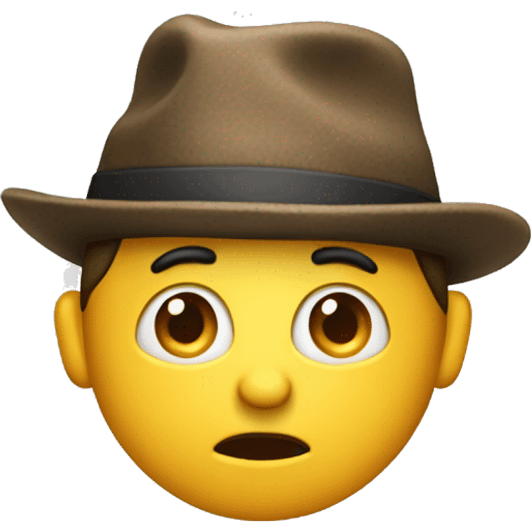 surprised person with hat with his back turned emoji