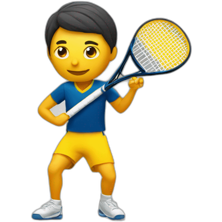 Squash player with 2 yellow points ball emoji