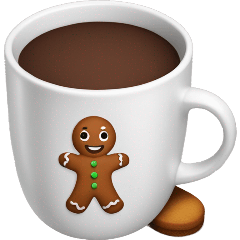 Hot chocolate with gingerbread man  emoji