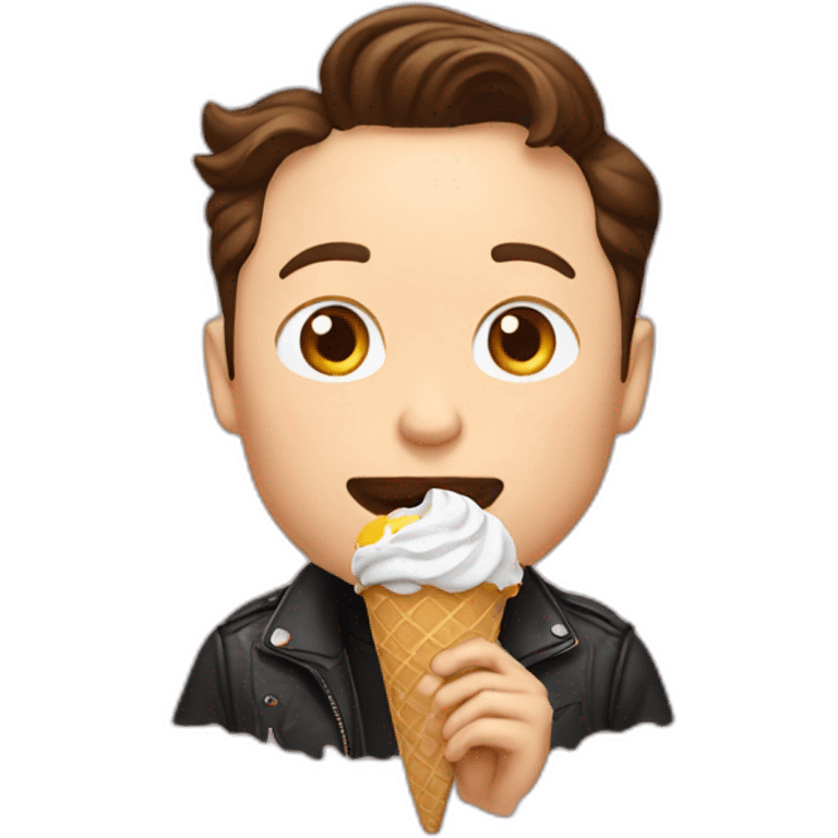 Elon Musk eating ice cream emoji