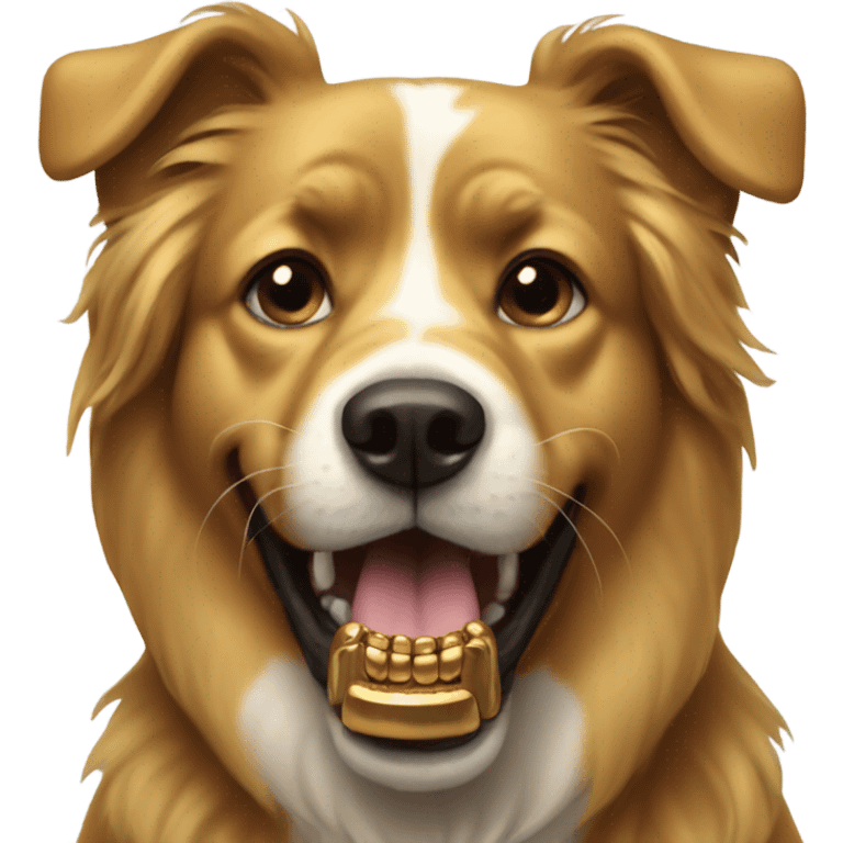 Dog with gold teeth emoji