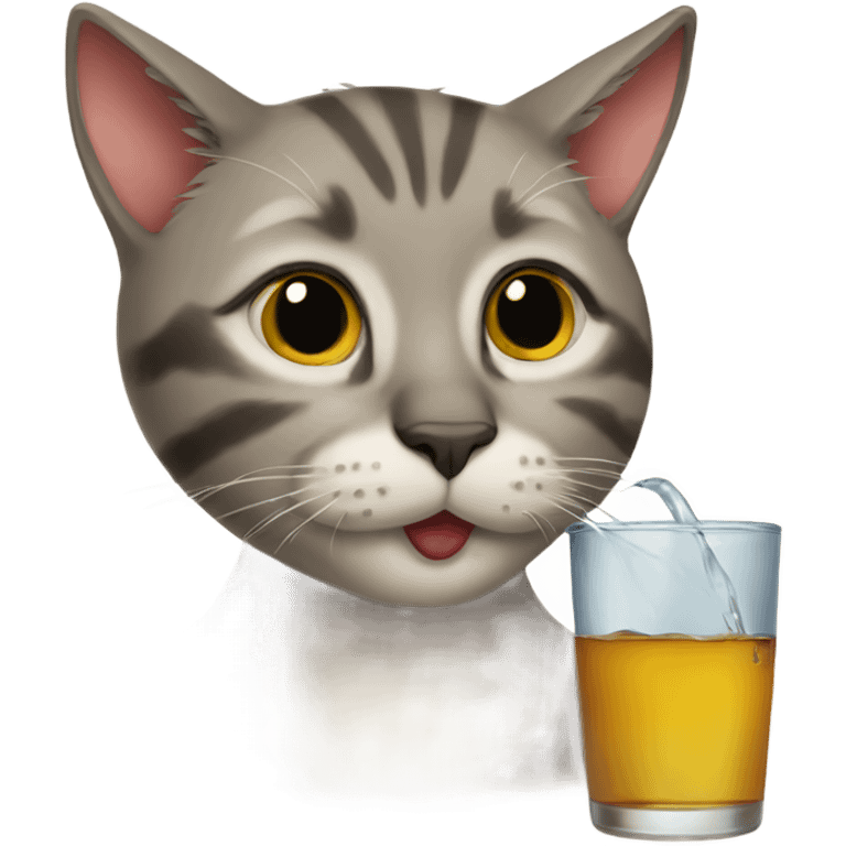 Cat drinking  emoji