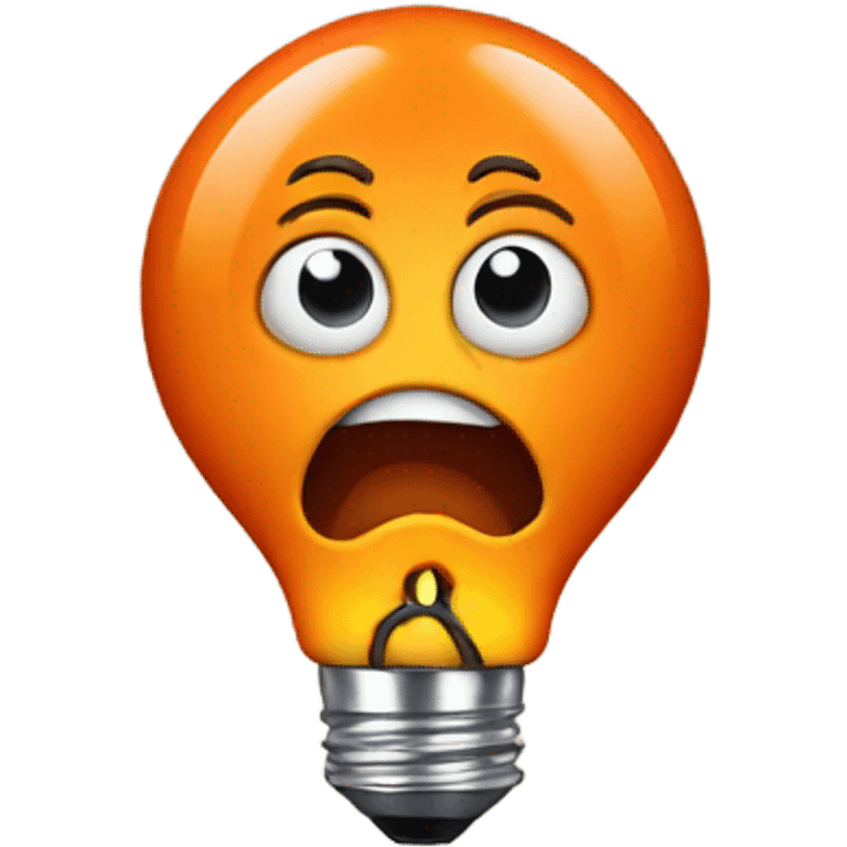 A Orange bulb scared emoji