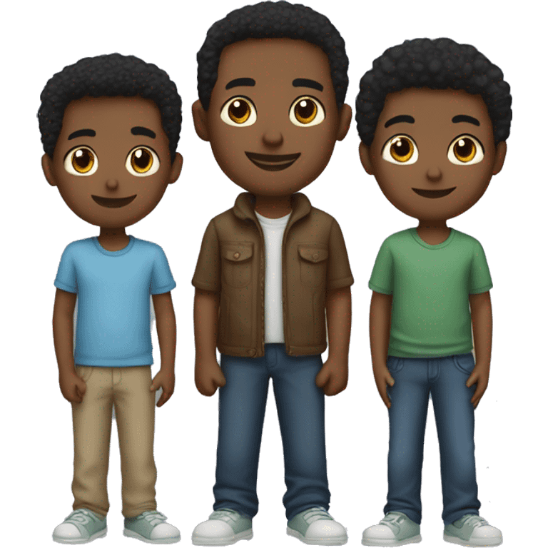 black family 3 sons emoji