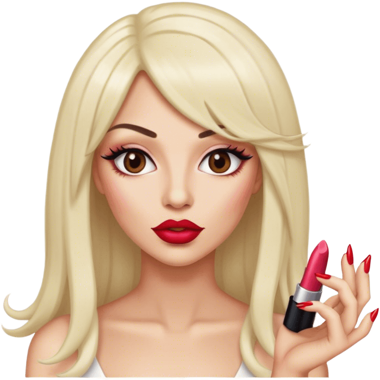 Sassy lady with long nails, lipstick, and a wig emoji