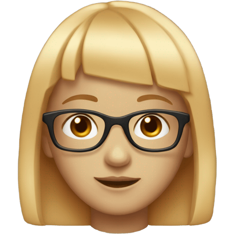 A girl with white bangs, medium-length red hair, and glasses. emoji