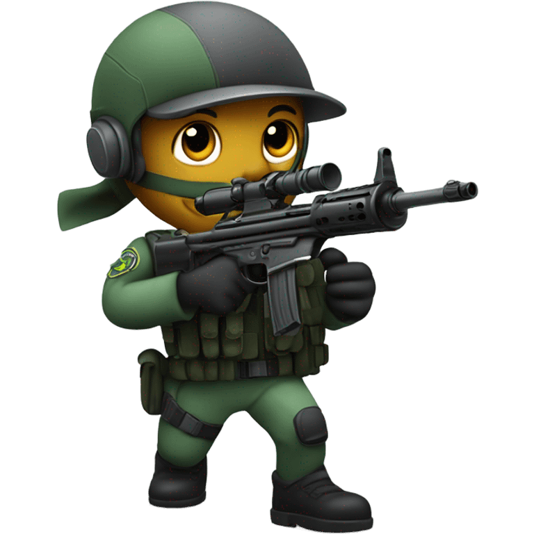 Martian secret service mercenary aiming rifle emoji