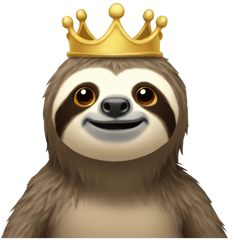 a sloth with a crown emoji