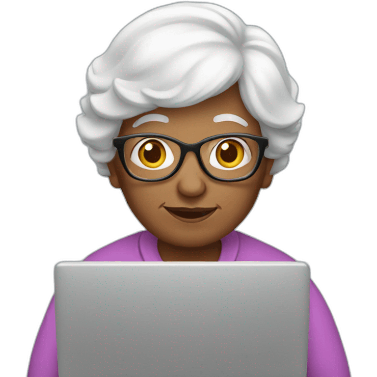 Grandma with laptop emoji