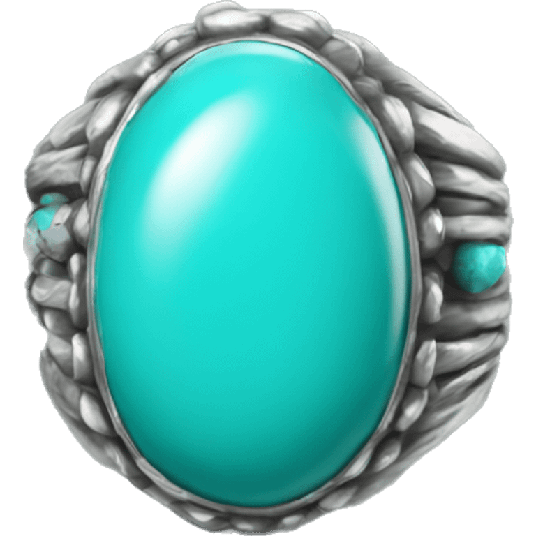 Realistic isolated turquoise ring emoji