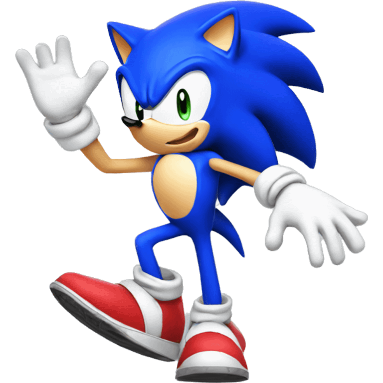 sonic waving emoji