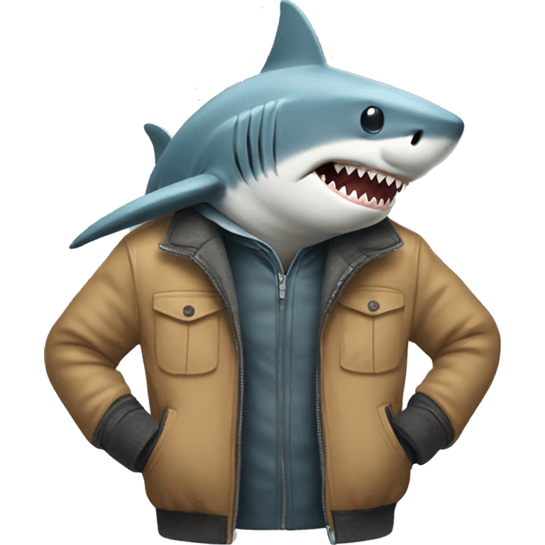 Shark wearing jacket  emoji