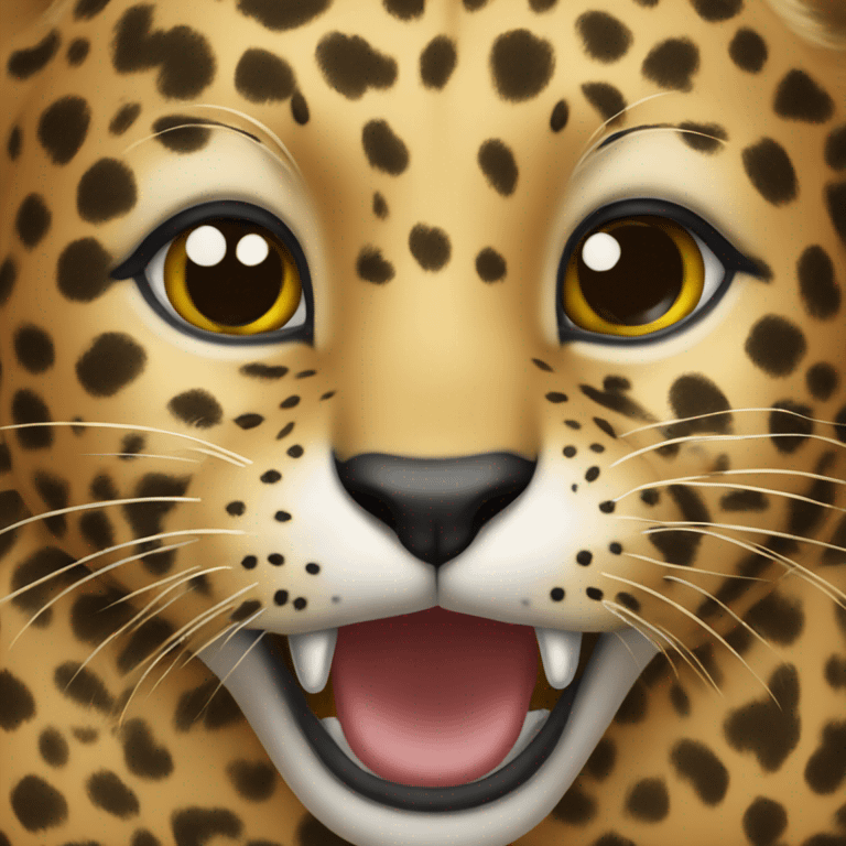 Leopard kiss emoji