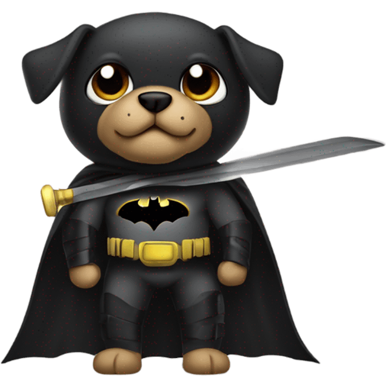 Batman dog with a sword emoji