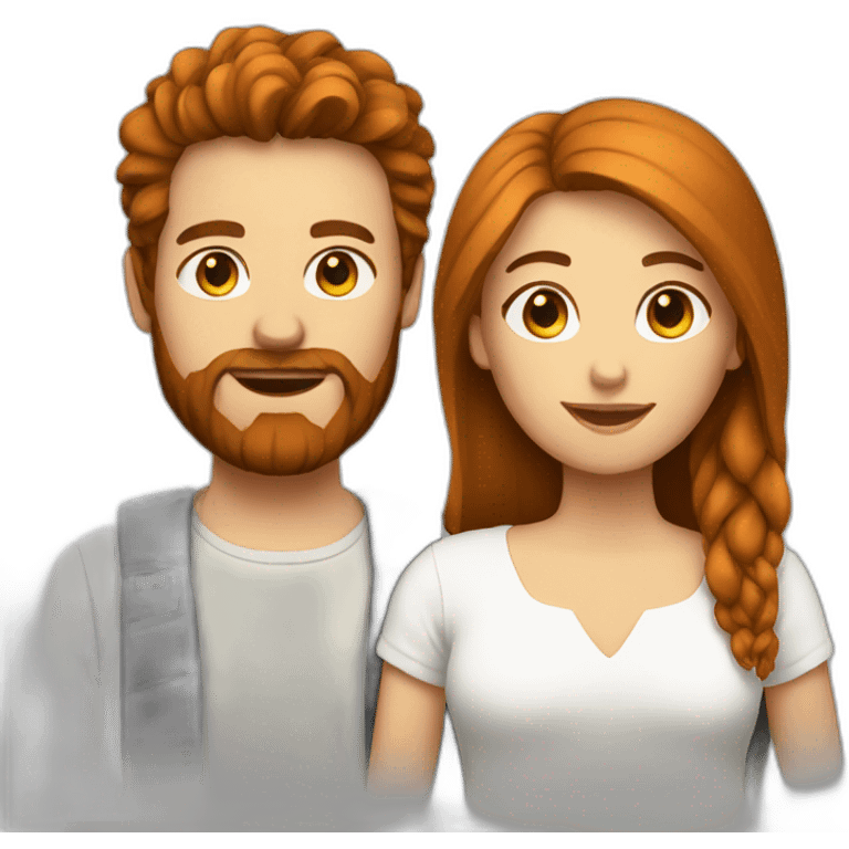 readhead girl and man with beard emoji