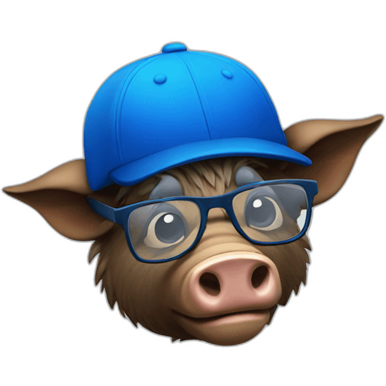 boar with blue cap and glasses emoji