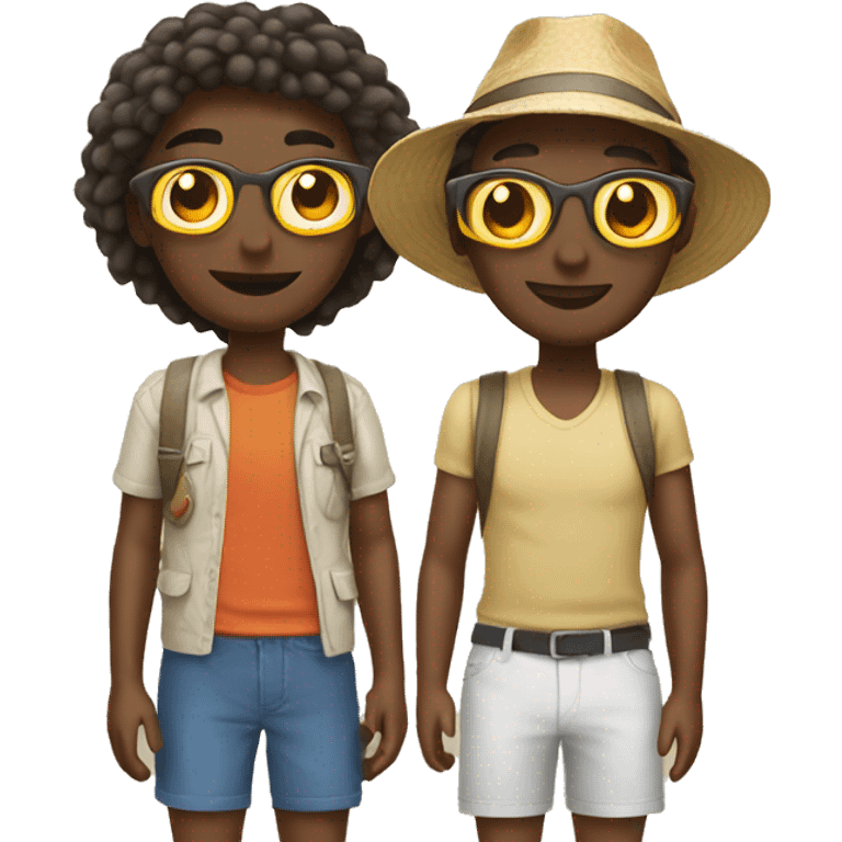 Two close friends on vacation emoji. emoji