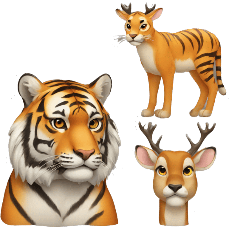 Tiger and deer emoji