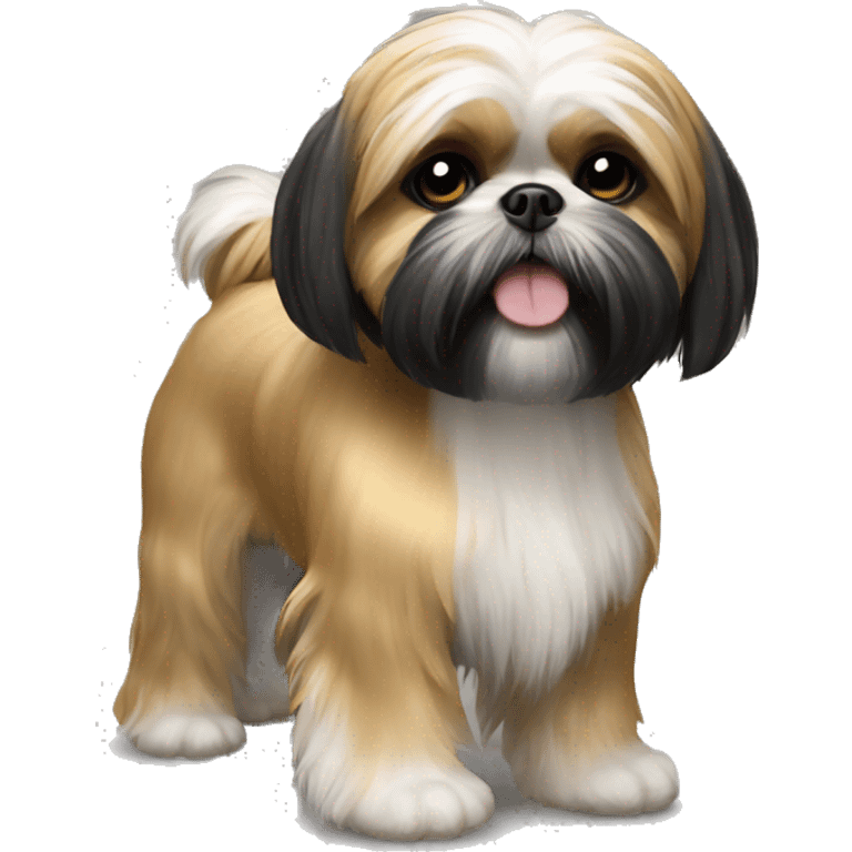 Gold and black shih tzu emoji