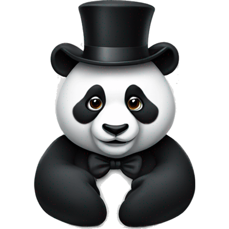 Panda with a top hat  emoji