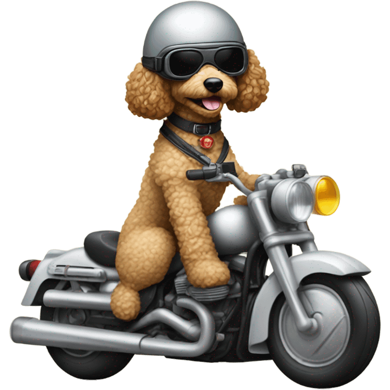 Poodle on a motorcycle emoji