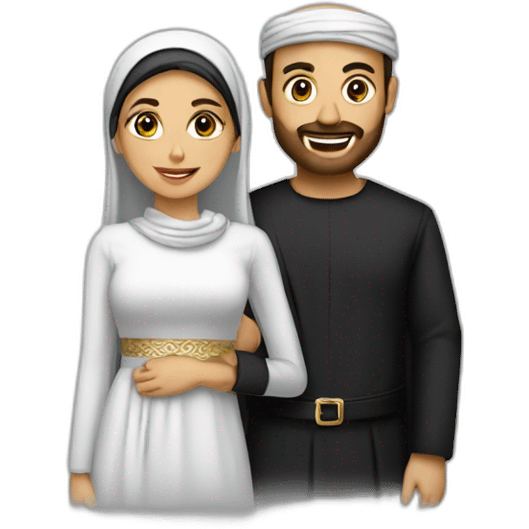 couple musulman homme noir femme arabe emoji