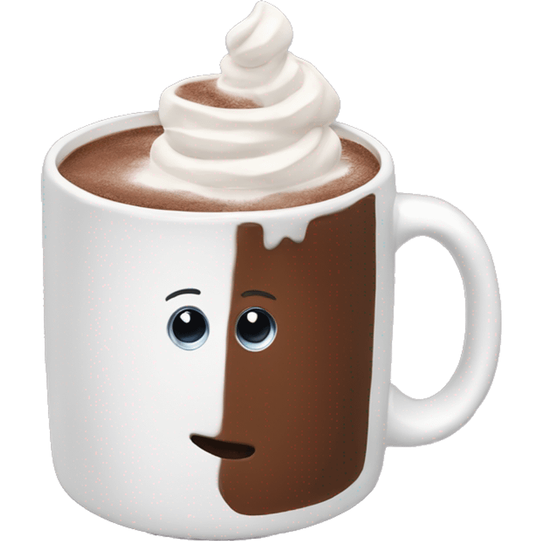 hot chocolate in white mug  emoji