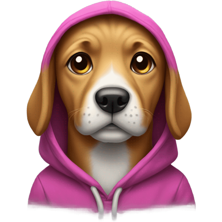 Dog wearing hoodie emoji