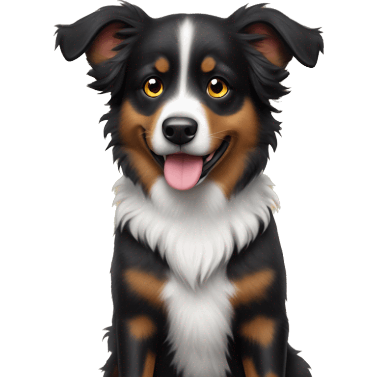 Small black australian shepherd dog Halloween costume  emoji