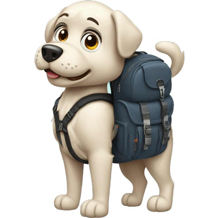 Dog with back pack  emoji