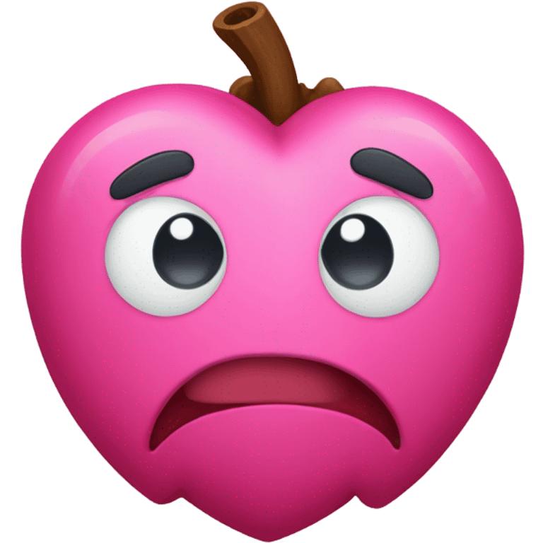 Corazón granate con lazo rosa emoji