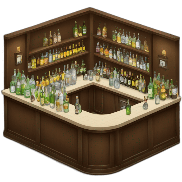 Gin bar isometric emoji