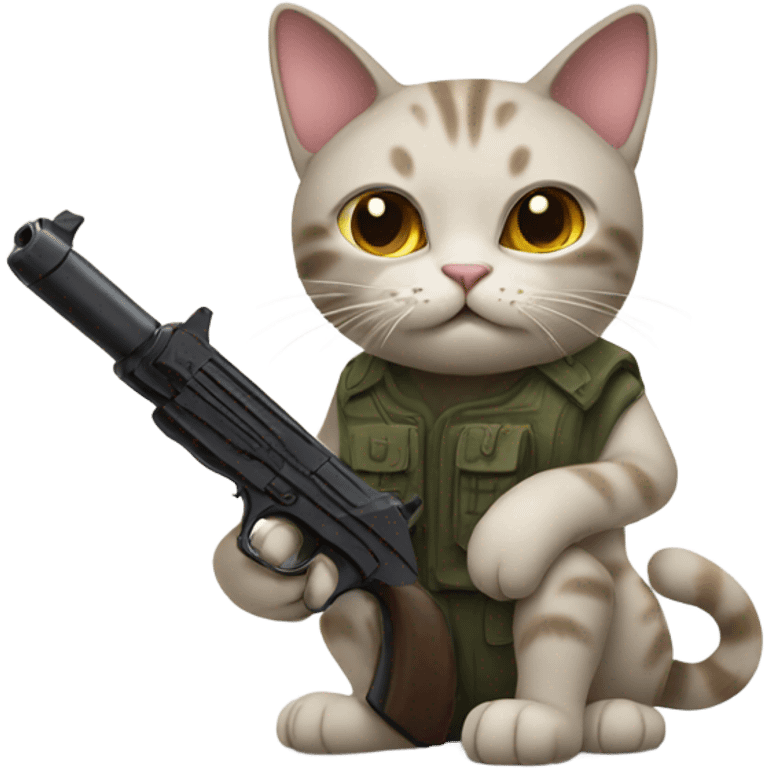 cat with gun emoji