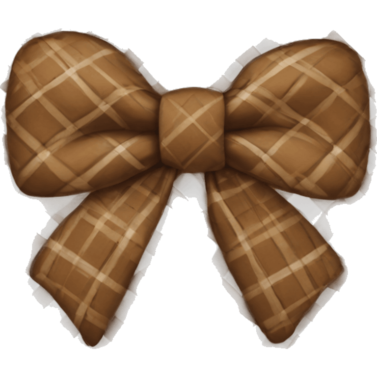 brown plaid bow emoji