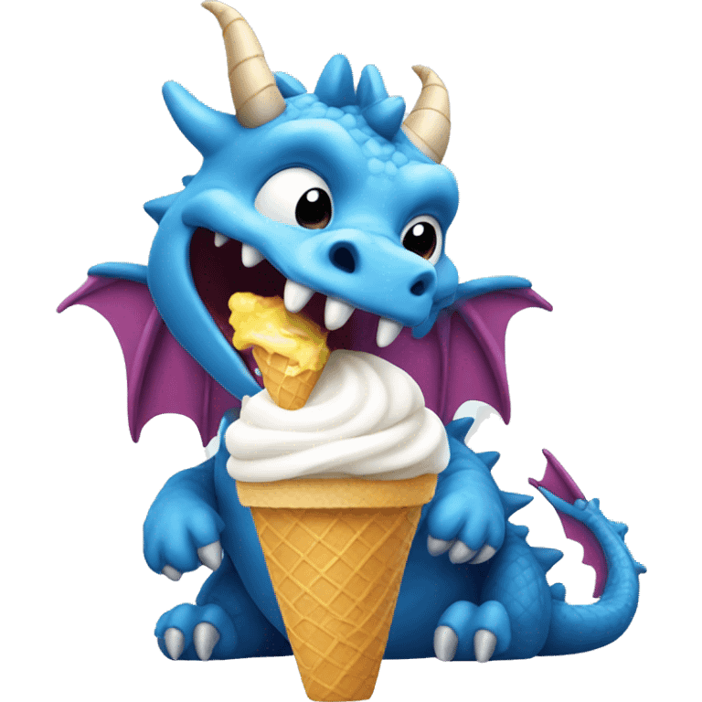 Dragon eating ice cream emoji