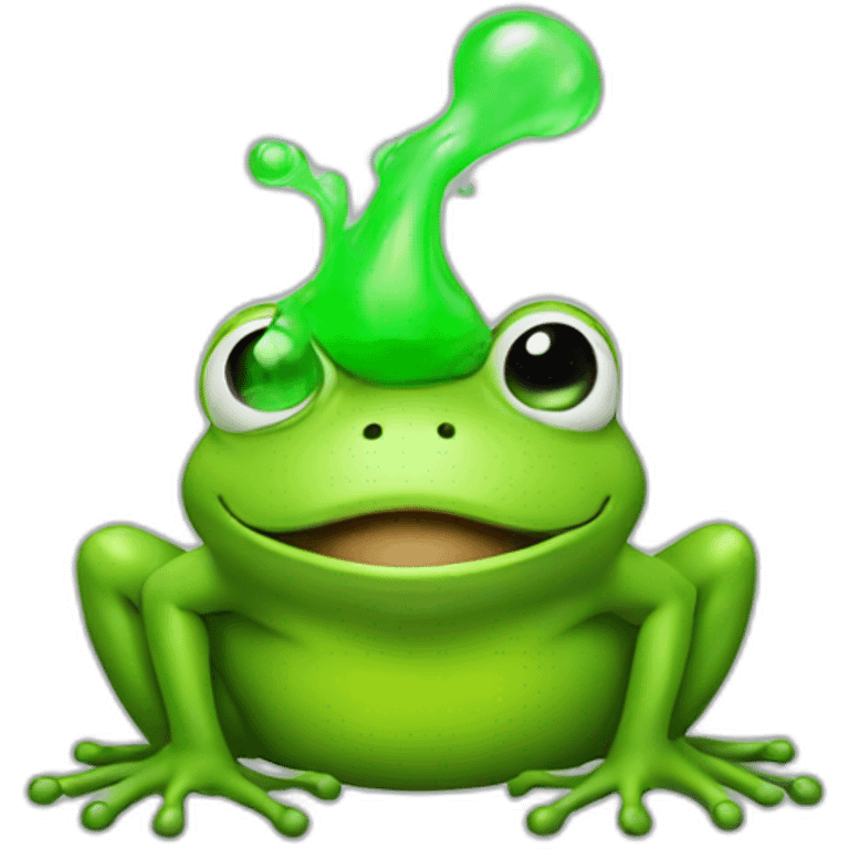 farting frog with green gas behind emoji