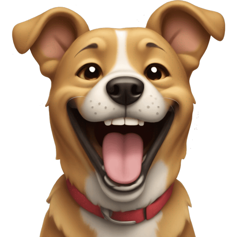 Dog laughing emoji