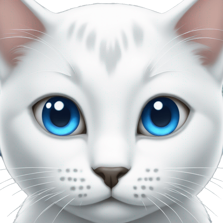 White cat with blue eyes  emoji