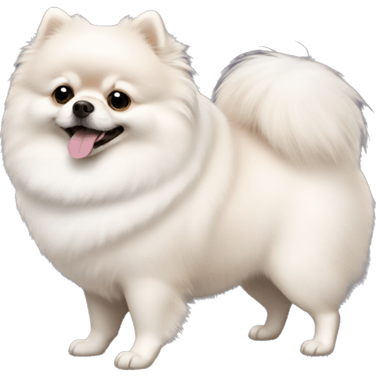 Fat white Pomeranian emoji