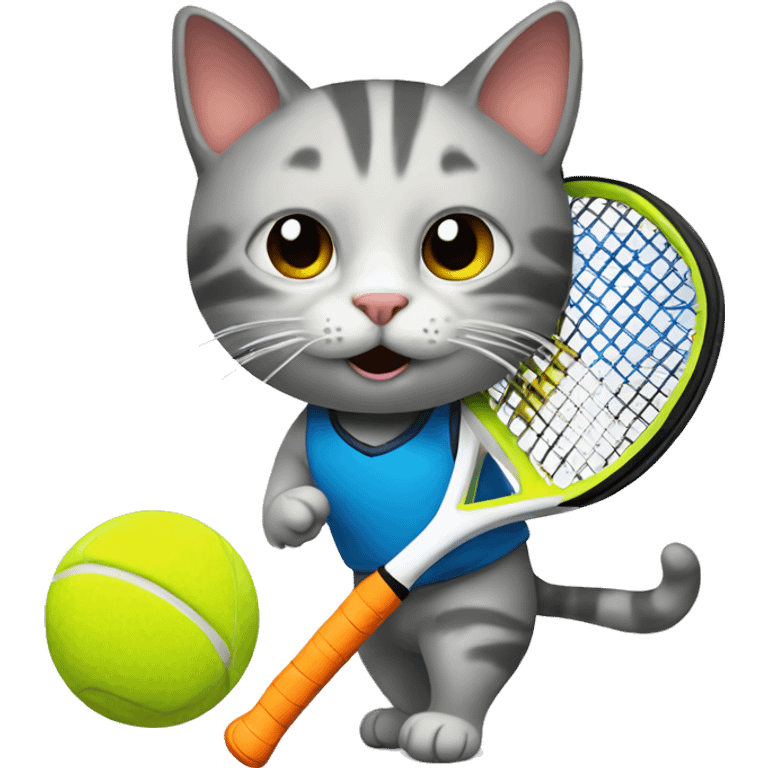 cat playing padel emoji