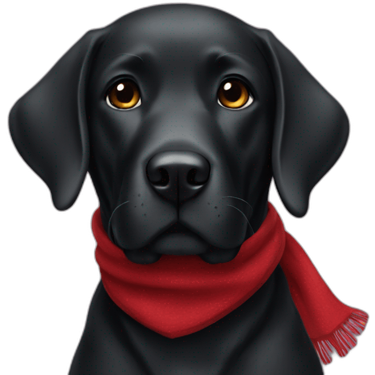 black labrador dog with a red scarf emoji