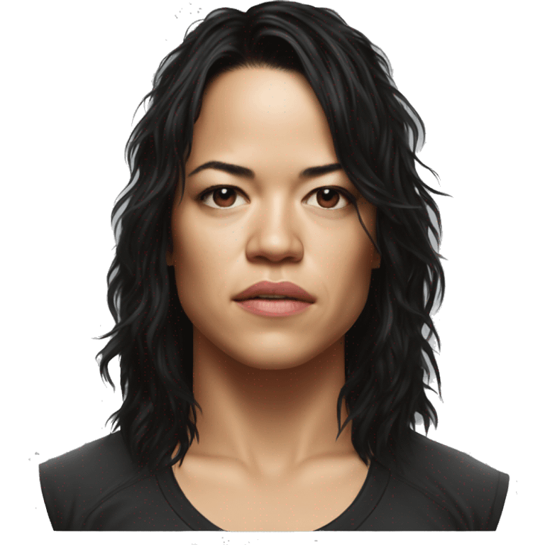 michelle rodriguez serious wearing tee emoji