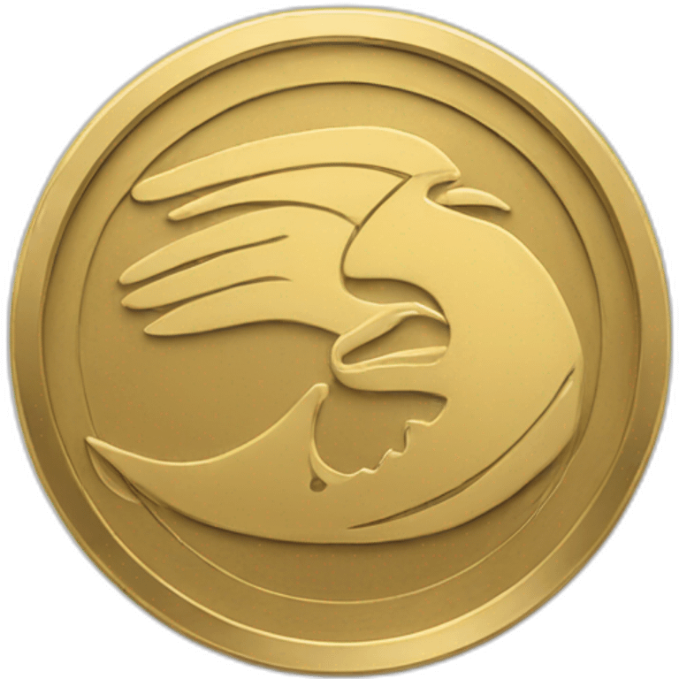 A gold coin with Nike logo on emoji