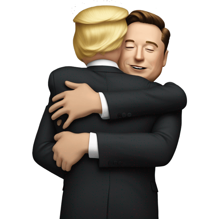 trump hugging elon musk emoji