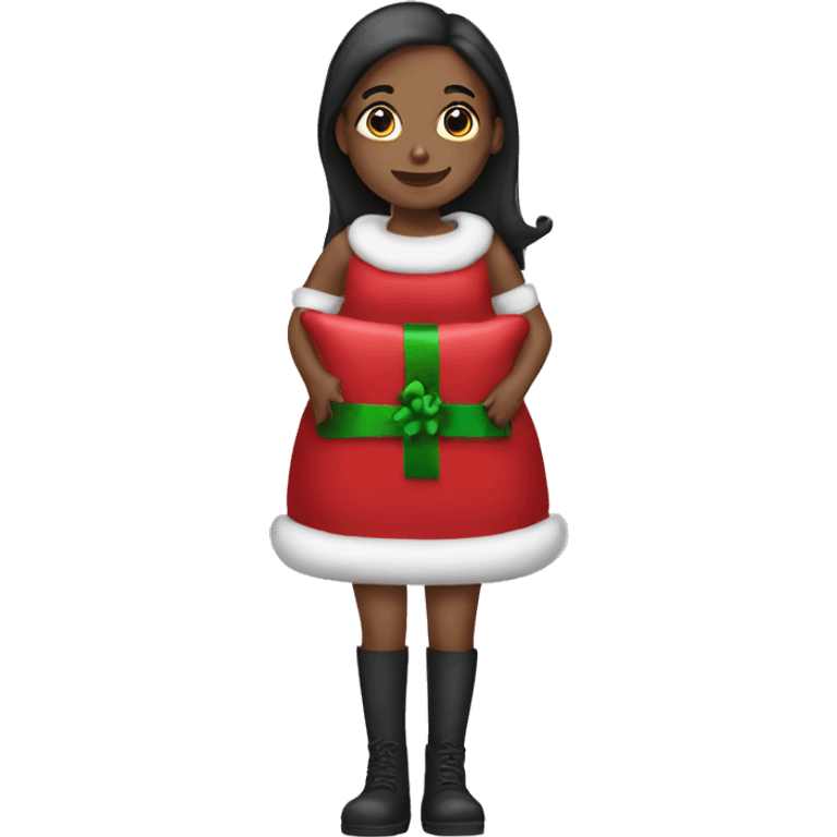 A girl with a stocking emoji