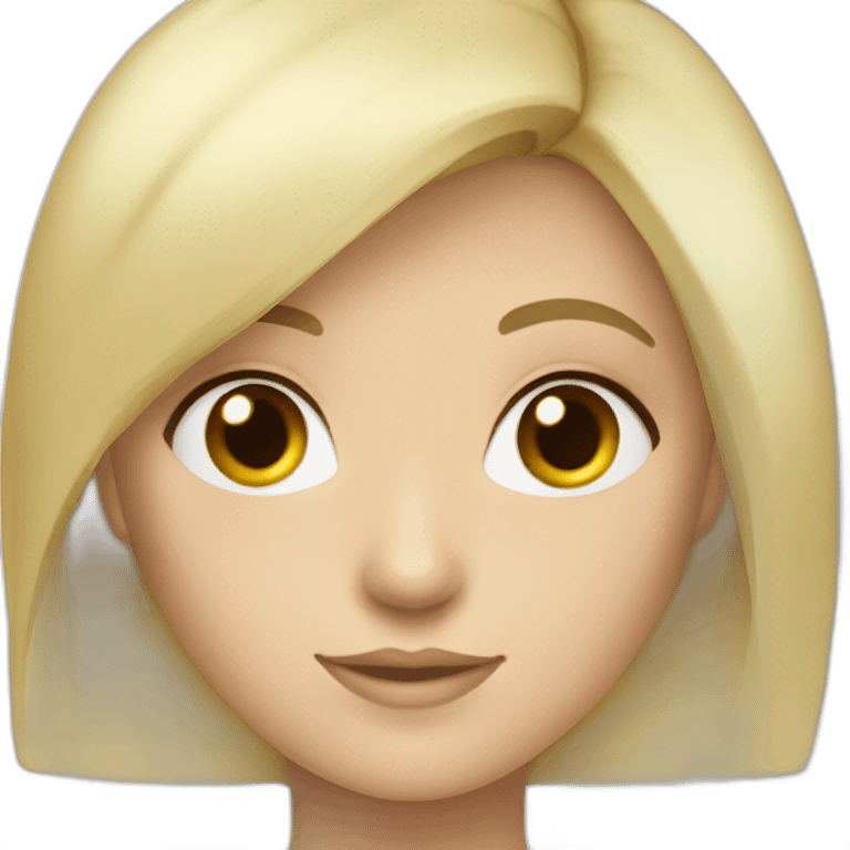 Female robot blond hair hazel eyes Slavic emoji