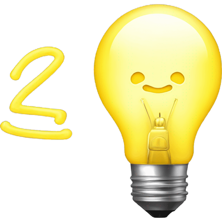 Cute yellow light bulb + ₩ emoji