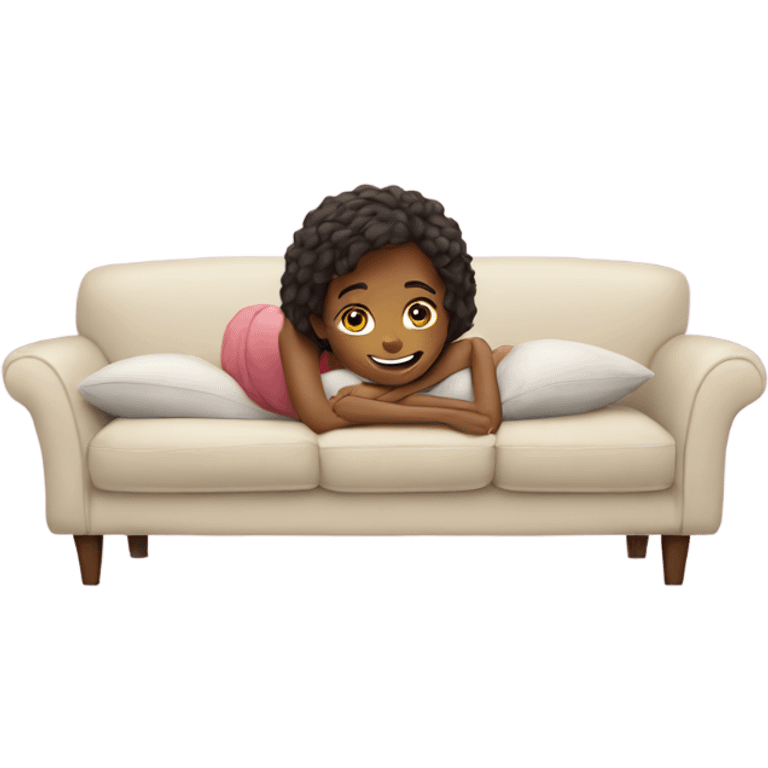 Girl laying in couch emoji